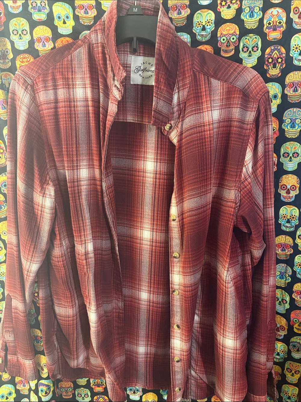 JACHS Girlfriend Red Plaid Button-Front Women's Cardigan